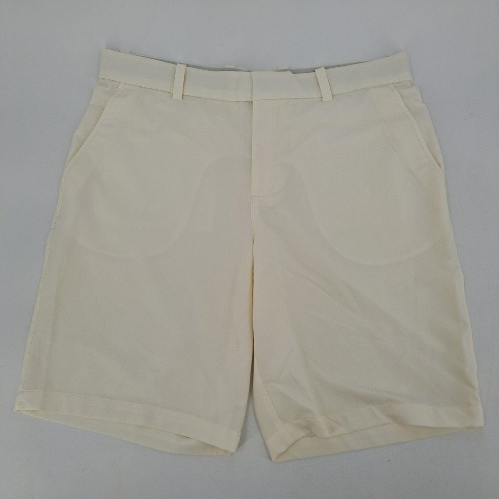 Nike Golf Dri-FIT Shorts Mens 36 Polyester Spandex Cream Stretch 10in Inseam